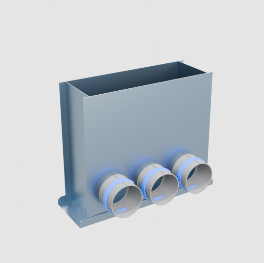 Пленум напольный Flexag 400x100 мм на 3 выхода 90 мм FL-PFP-400x100/90x3