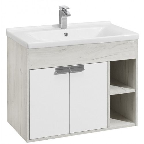 Комплект AQUATON Флай 80 тумба белый/дуб крафт и раковина Миранда 80 1A2374K0FAX10