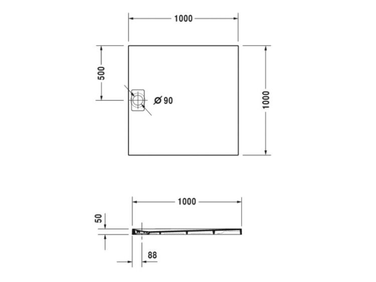 Душевой поддон Duravit Stonetto 1000x1000x50 мм белый 720167380000000