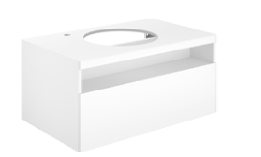 Тумба под умывальник KEUCO Stageline 800x550x490 мм 1 ящик подсветка розетка USB Вулканит 32864970100