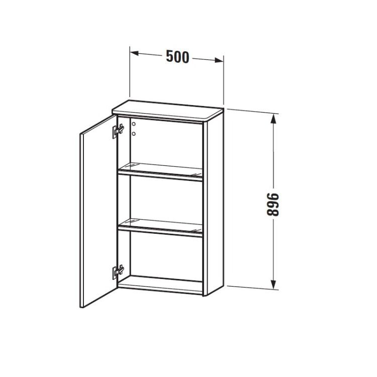 Шкаф-пенал Duravit XSquare 500x236x880 мм петли справа цвет белый глянцевый XS1303R2222