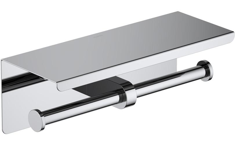 Бумагодержатель двойной с полкой Aquanet ОБЕРОН хром AQ4909CR