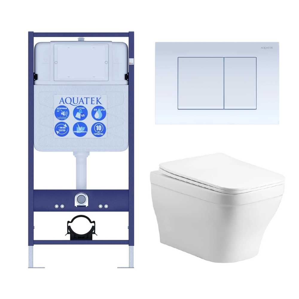 Комплект инсталляции 4 в 1 AQUATEK АМАДЕО cm (рама INS-0000012, кнопка KDI-0000009, унитаз AQ1180-00) cm-009