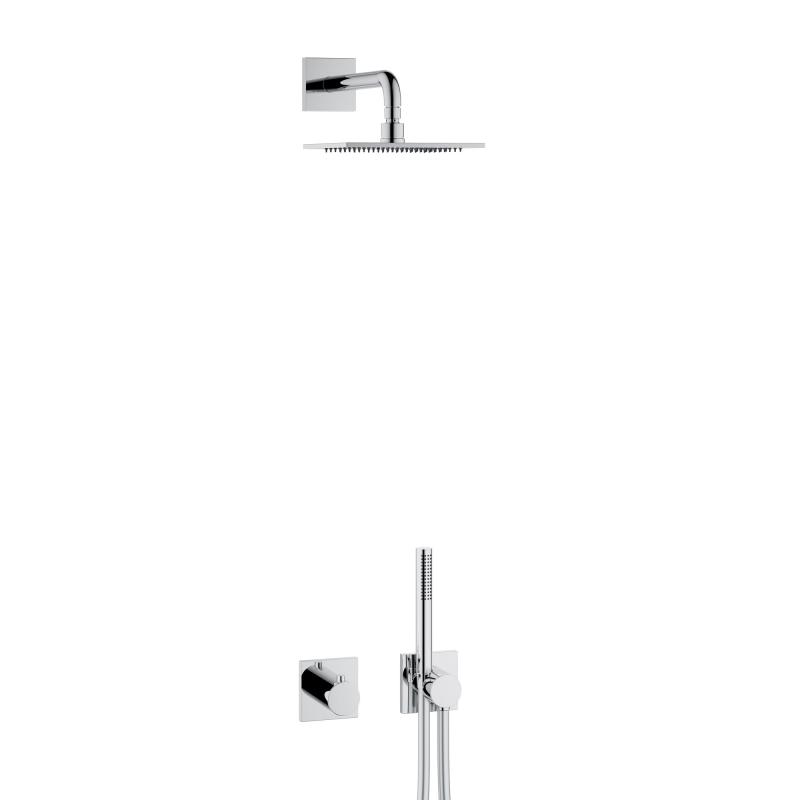 Душевой комплект KEUCO IXMO Sets 8 с термостатом и верхним душем 250 мм хром 59602010002
