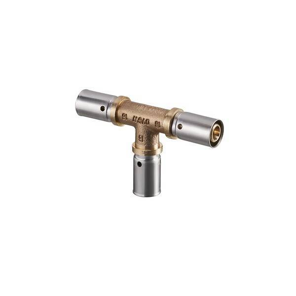 Тройник прессовый REHAU RAUTITAN LX 40-40-40 латунь 1513048