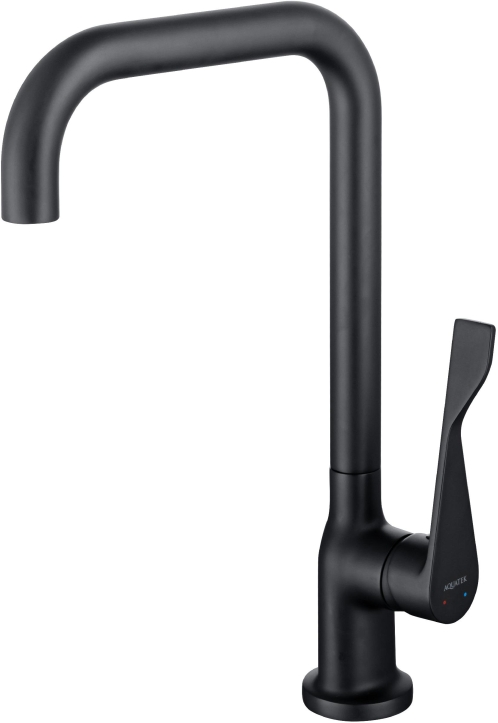 Смеситель для кухни Aquanet Вега квадратный излив матовый черный AQ1083MB