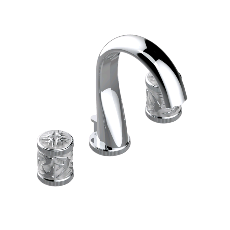 Смеситель для раковины THG Paris Hirondelles Platinum stamped 3 отверстия хром A4KA02151