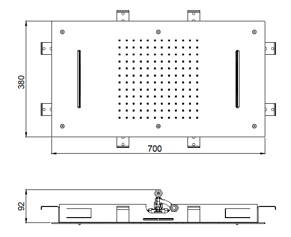 Верхний душ Almar Shower Heads built-in 700x380 мм 2 режима черный матовый E044110MB