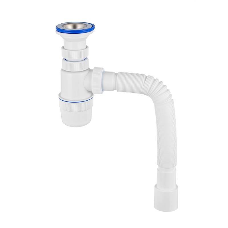 Сифон для мойки Wirquin Элит 1 1/2 х 40 мм чашка 70 мм с гофрой 40х40/50 мм 30986170