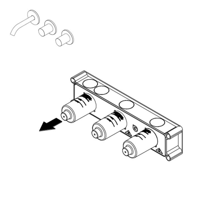 Внутренняя часть смесителя для раковины на 3 отверстия Ritmonio PM0000G