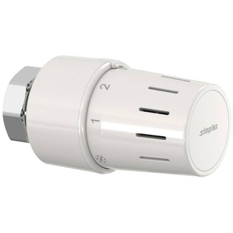 Термостатическая головка Tiemme Standard TC-S3 M30x1.5 с установкой нуля белая F35340