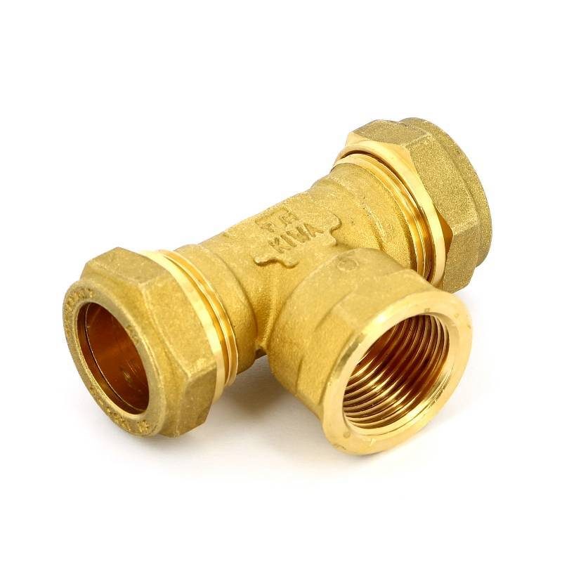 Тройник обжимной Tiemme 22х1/2х22 мм внутренняя резьба 1000014