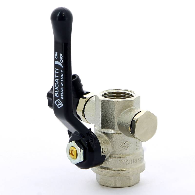 Кран шаровой Bugatti Oregon 330 ВВ с дренажным вентилем и заглушкой рычаг 1/2 03300019
