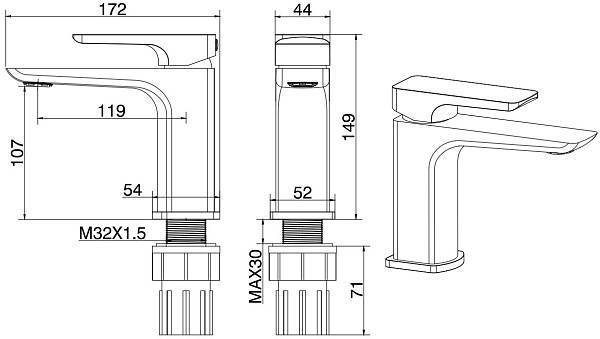 Смеситель для раковины Allen Brau Infinity хром 5.21001-00