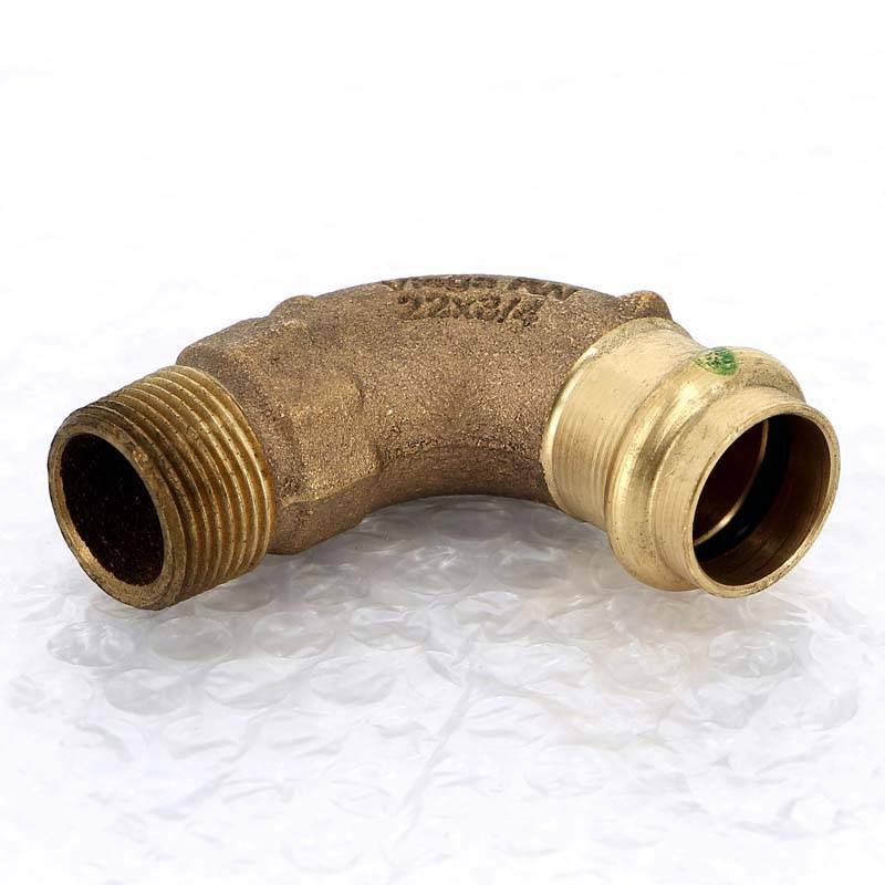 Угол 90° пресс-НР Viega Sanpress бронзовый 22x3/4 115623