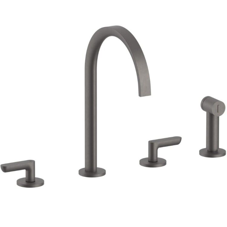Смеситель для кухни Fantini Icona Deco двухвентильный цвет Matt Gun Metal PVD 53P5R151