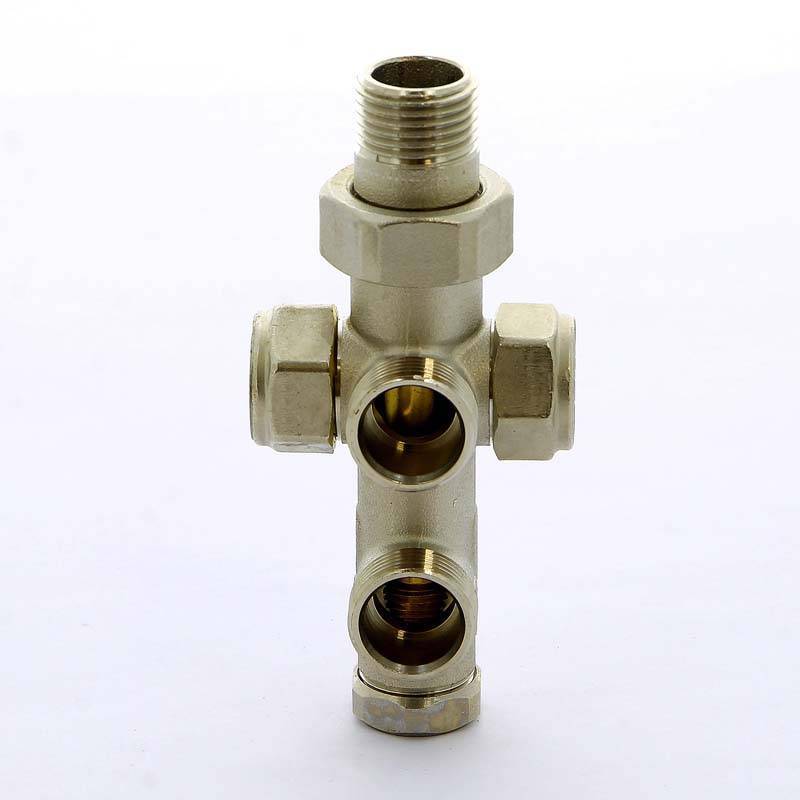 Узел радиаторный Tiemme 1/2 - M24x19 для двухтрубных систем разводка в стену 3370006