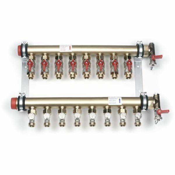 Коллектор промышленный латунный REHAU IVKE 10 выходов 1 1/2 x 3/4 12488401001