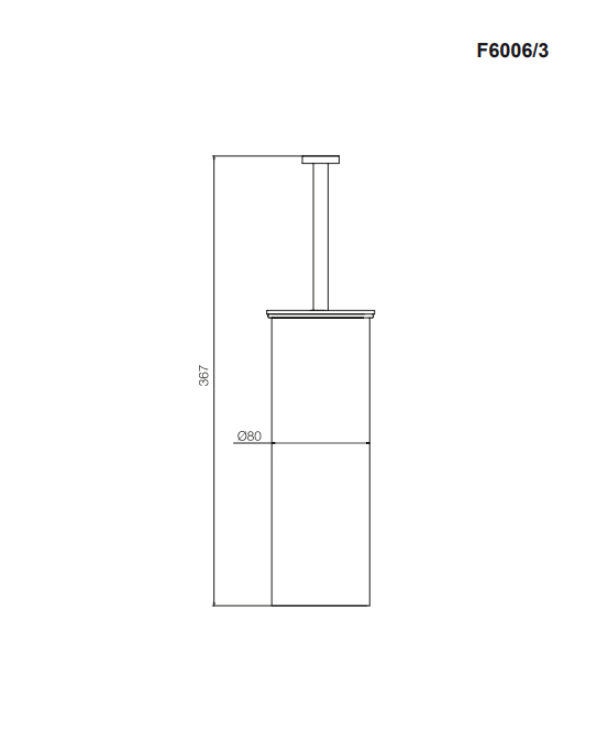 Ёршик Fima Carlo Frattini Accessori 80x80x367 мм цвет брашированный черный хром F60063CS