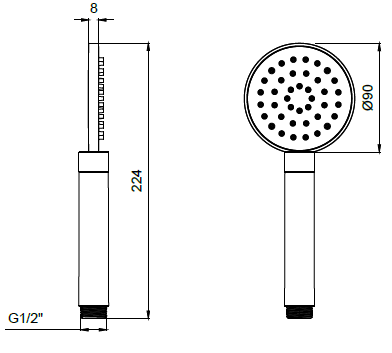 Ручной душ Almar Posh 90 мм белый матовый E082108MW