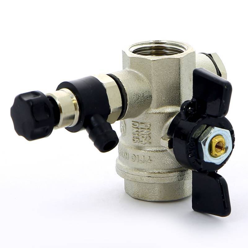 Кран шаровой Bugatti Oregon 332 ВВ с дренажным вентилем и заглушкой бабочка 1/2 03320009