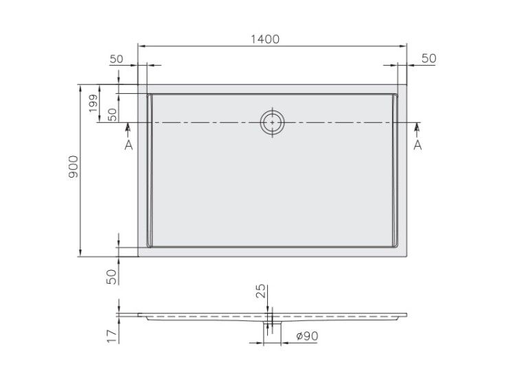 Душевой поддон Villeroy & Boch Futurion Flat 1400x900 мм альпийский белый UDQ1490FFL2V01