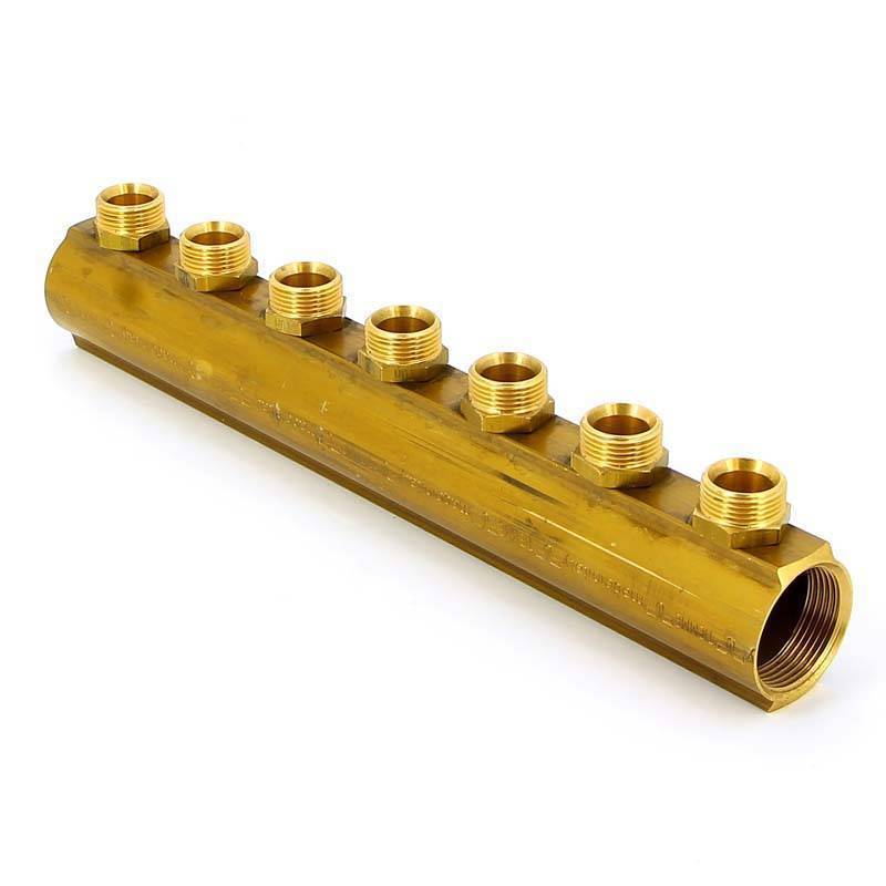 Коллектор магистральный Tiemme 1 1/4 ВВ 7 выходов 3/4 EK 50 мм 1970054