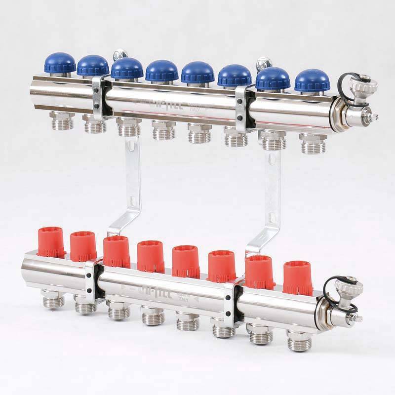 Коллекторная группа с балансировочными и термостатическими вентилями UNI-FITT 1x3/4 EK 8 выходов 441E4308