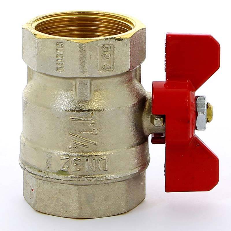 Кран шаровой Tiemme MISTRAL 1 1/4 ВВ ручка-бабочка 2360035