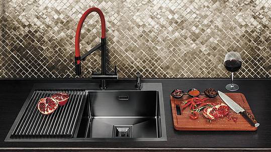 Смеситель для кухни Omoikiri Kanto-GM выдвижной излив под фильтр вороненая сталь 4994013