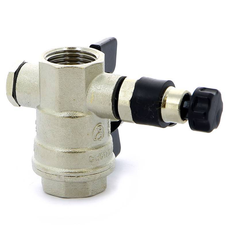 Кран шаровой Bugatti Oregon 332 ВВ с дренажным вентилем и заглушкой бабочка 1/2 03320009