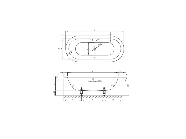 Ванна Bette BetteStarlet Oval 1750x800 мм BetteGlasur Plus белая 2680-000PLUS