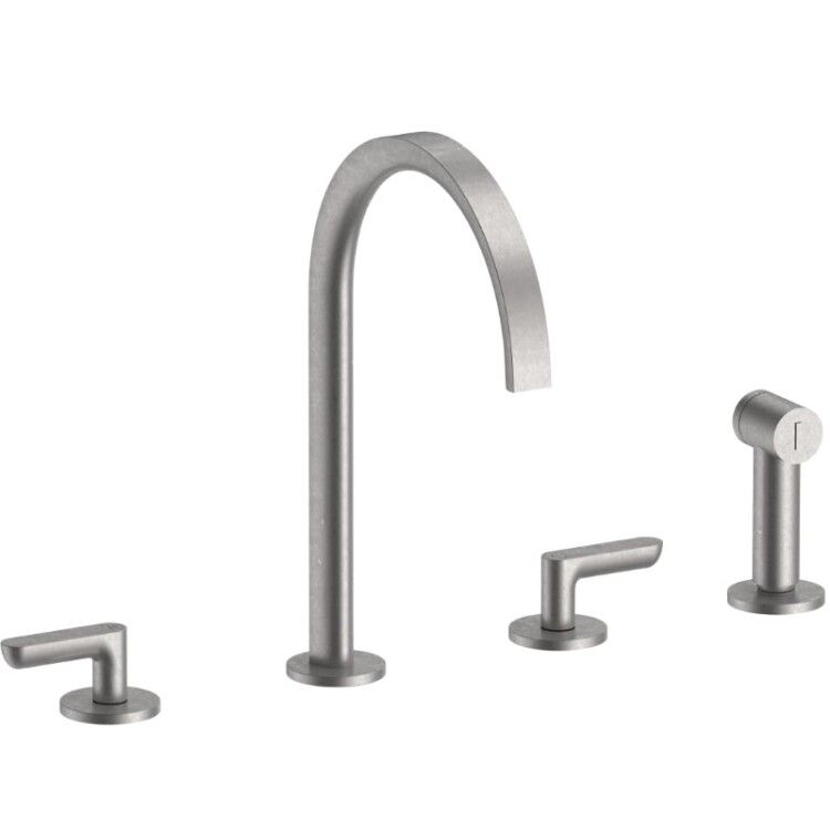 Смеситель для кухни Fantini Icona Deco двухрычажный цвет Raw Metal PVD 53Q8R151