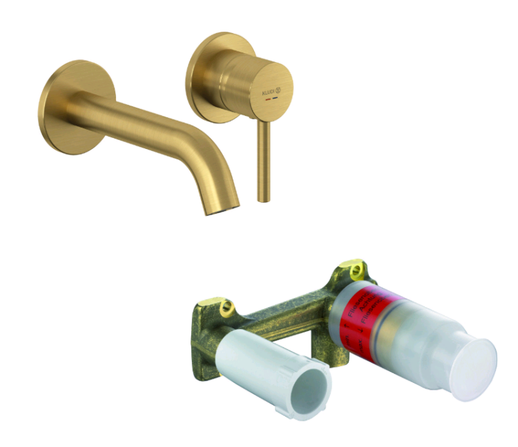 Смеситель для раковины Kludi BOZZ SET встраиваемый золото брашированное 38244N076S