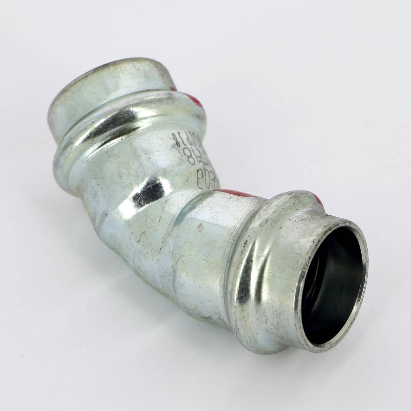 Угол пресс 45° Viega Prestabo 18 мм оцинкованная сталь 558277