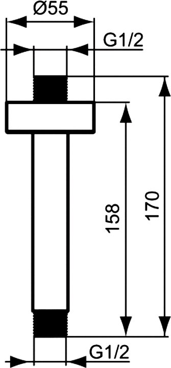 Потолочный держатель верхнего душа Ideal Standard IdealRain L1 150 мм B9446AA