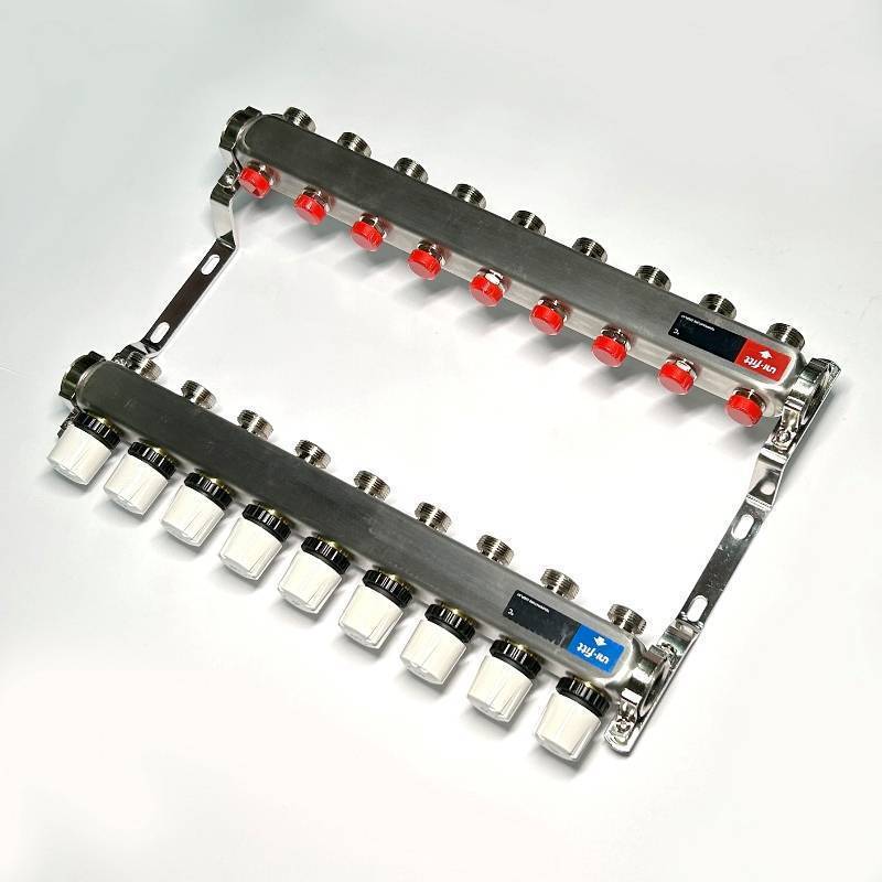 Коллекторная группа WATTS HKV-T 1 x 9 выходов 3/4 EK из нержавеющей стали 451W4309