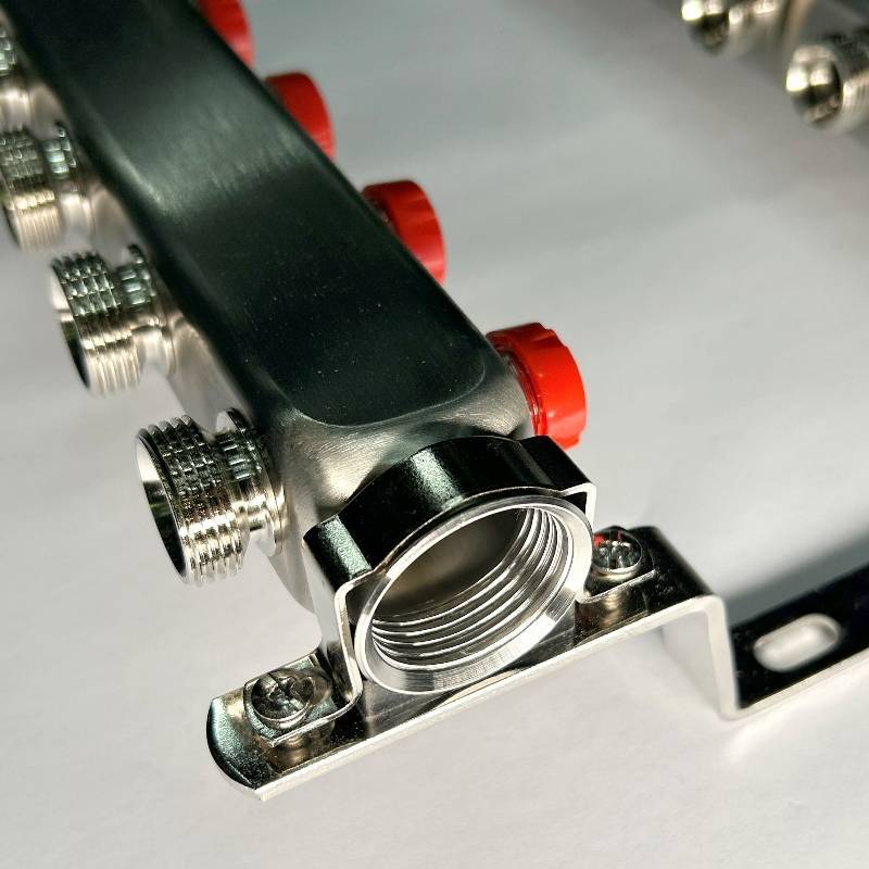 Коллекторная группа 1 x 12 выходов 3/4 STOUT с балансировочными клапанами из нержавеющей стали без концевых групп 451W4312