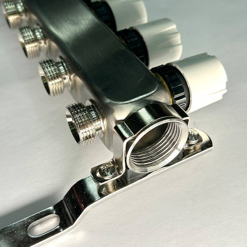 Коллекторная группа 1 x 12 выходов 3/4 STOUT с балансировочными клапанами из нержавеющей стали без концевых групп 451W4312