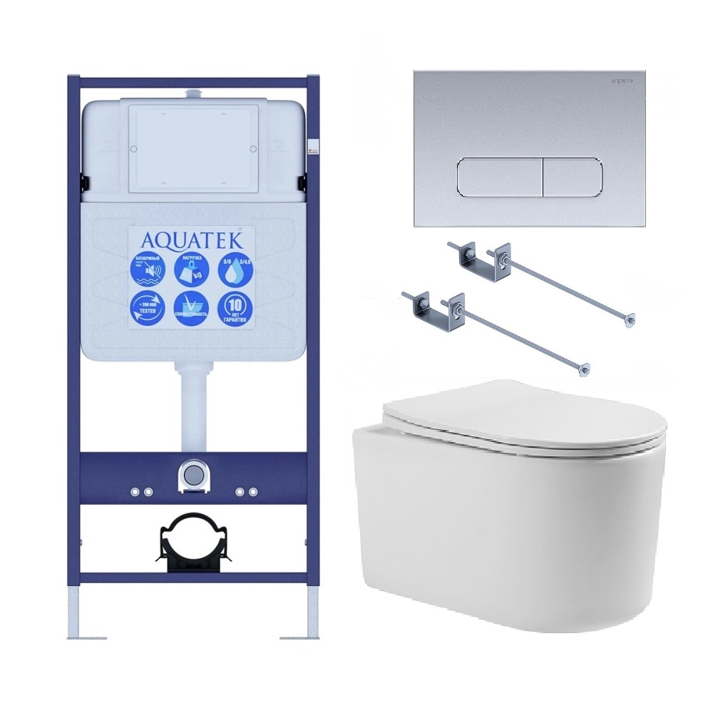 Комплект инсталляции 4 в 1 Aquatek Мия-014 рама Standard INS-0000012 и унитаз AQ2004-00 МИЯ-014 4в1