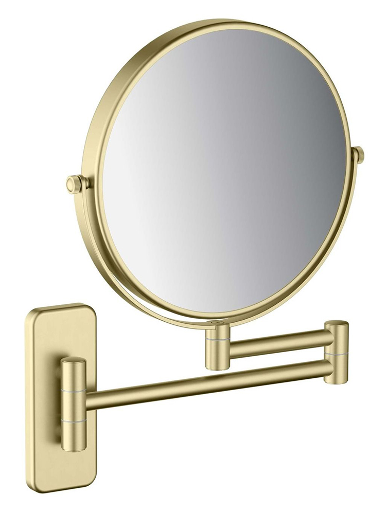 Зеркало косметическое настенное Aquanet 5x увеличение шлифованное золото AQ4911BG