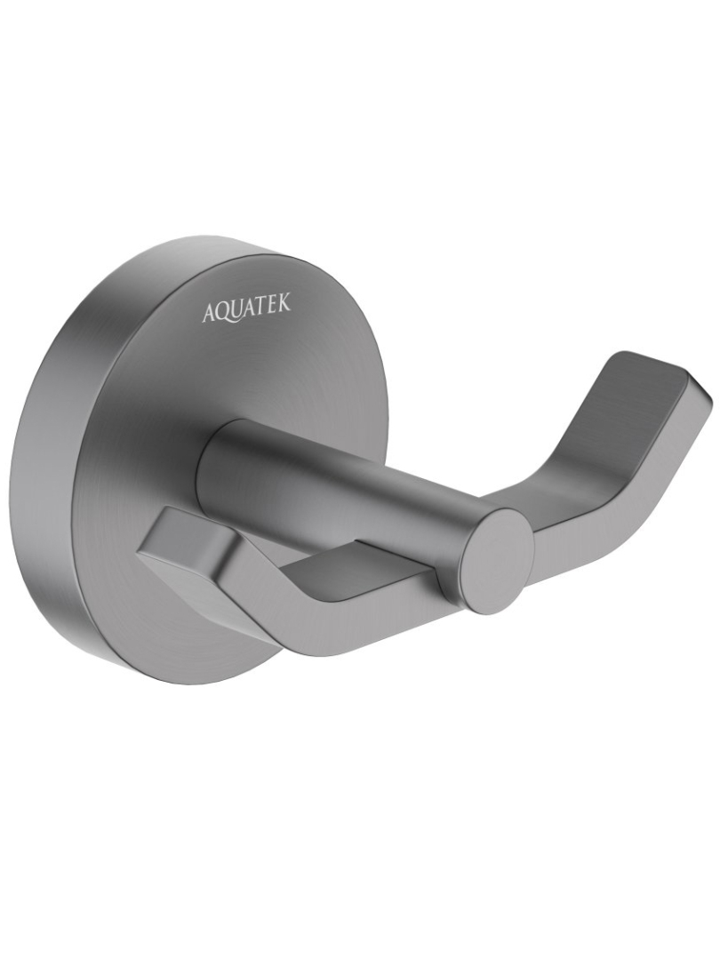 Крючок двойной Aquanet Бетта оружейная сталь шлифованный черный хром AQ4602BGM