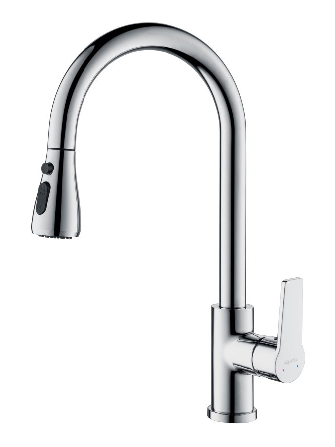 Смеситель для кухни Aquanet Лугано с вытяжным изливом 2jet хром AQ1784CR