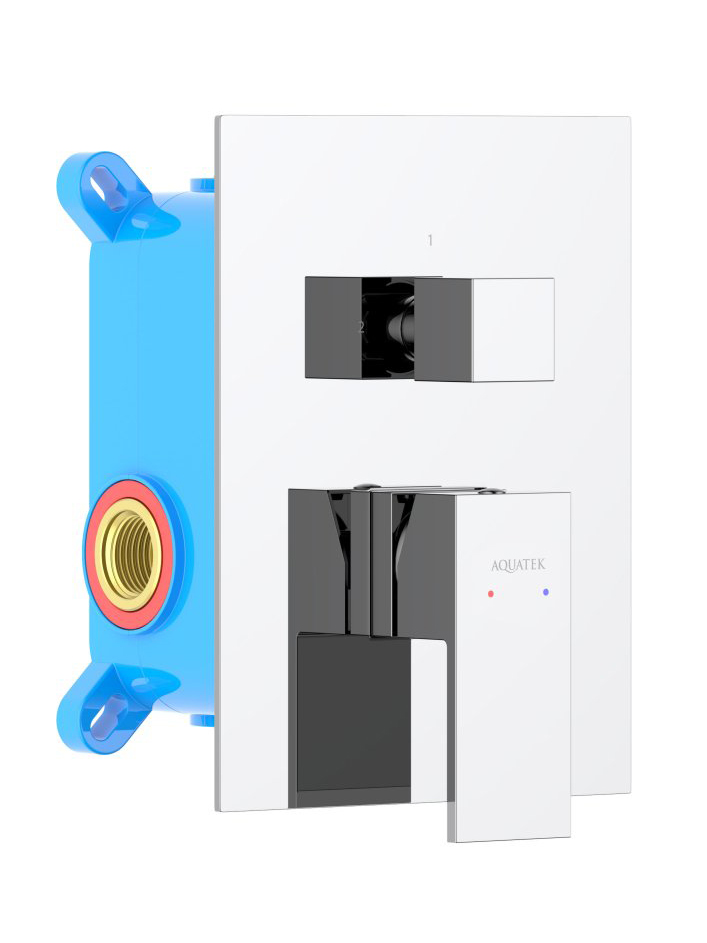 Смеситель для ванны Aquanet Libra встраиваемый 2 режима комплект AQ1646CR