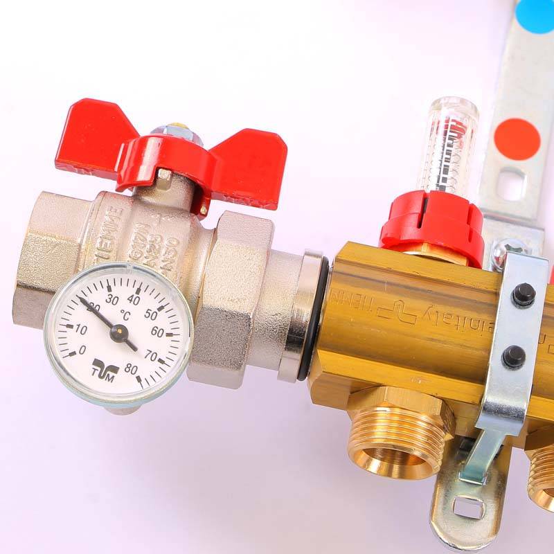 Коллекторная группа с термостатическими вентилями и расходомерами Tiemme 1x3/4 EK 9 выходов 3870009