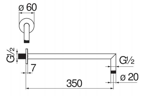 Держатель верхнего душа Paffoni 35 см красное золото AD138/44RCP
