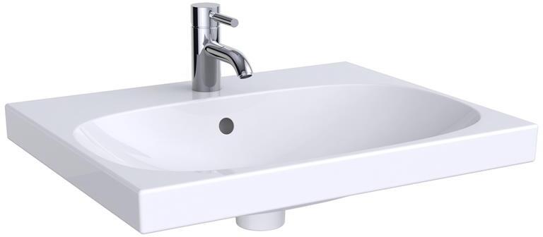 Раковина Geberit Acanto 600х482 мм с отверстием и переливом белая 500.620.01.2