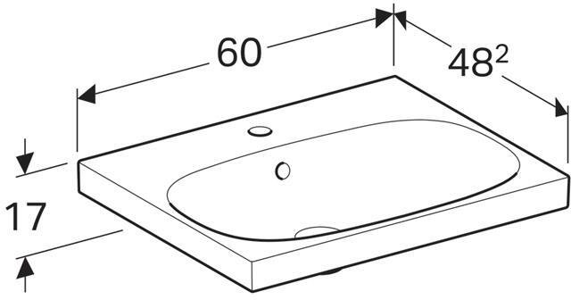 Раковина Geberit Acanto 600х482 мм с отверстием и переливом белая 500.620.01.2