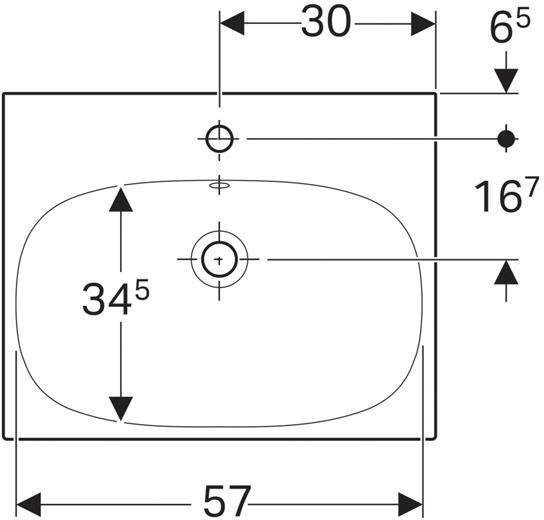 Раковина Geberit Acanto 600х482 мм с отверстием и переливом белая 500.620.01.2