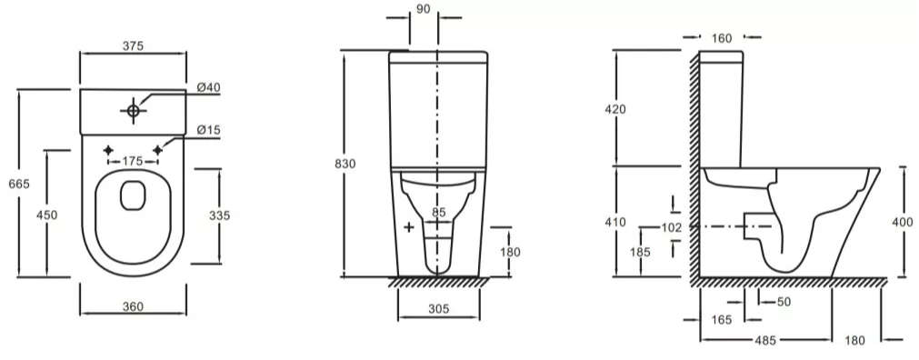 Чаша напольного унитаза Jacob Delafon Rodin+ с креплениями UJAB102-00